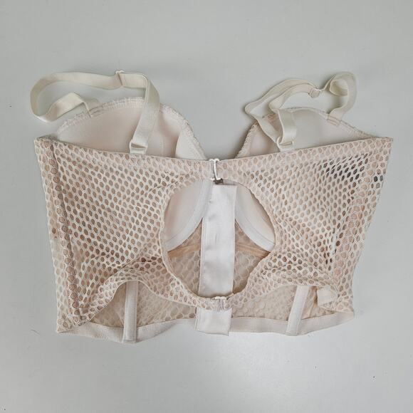 NEW Victoria's Secret Very Sexy Lined Demi Mesh Longline Bra 36DD White NWT Flaw - Picture 5 of 9